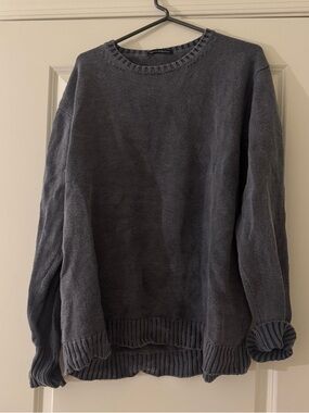 Men's Crewneck Knit Sweater - Charcoal Gray